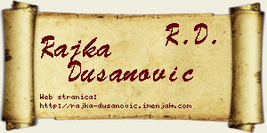 Rajka Dušanović vizit kartica